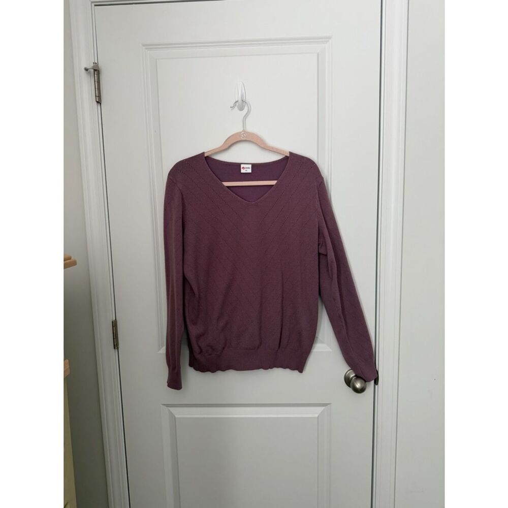 Chic V-Neck Sweater in Plum by Croft & Barrow